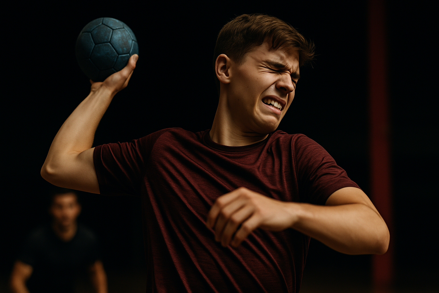 Man krijgt schouderklachten bij het gooien van een bal