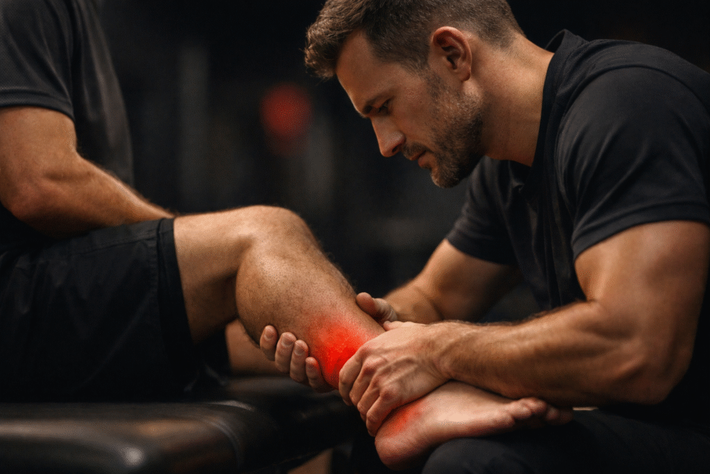 Man met peesklachten aan de enkel