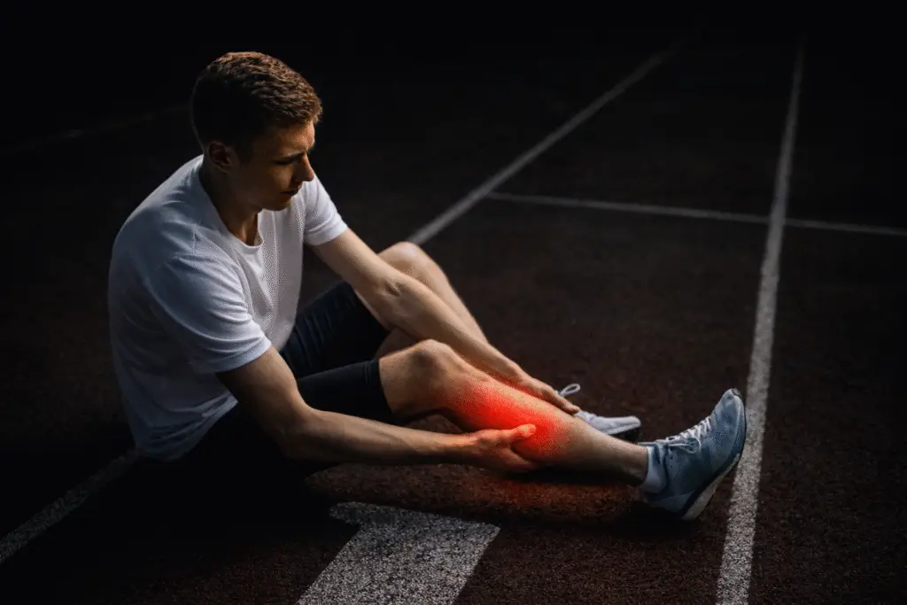 Man krijgt een kuitklacht tijdens sprinten